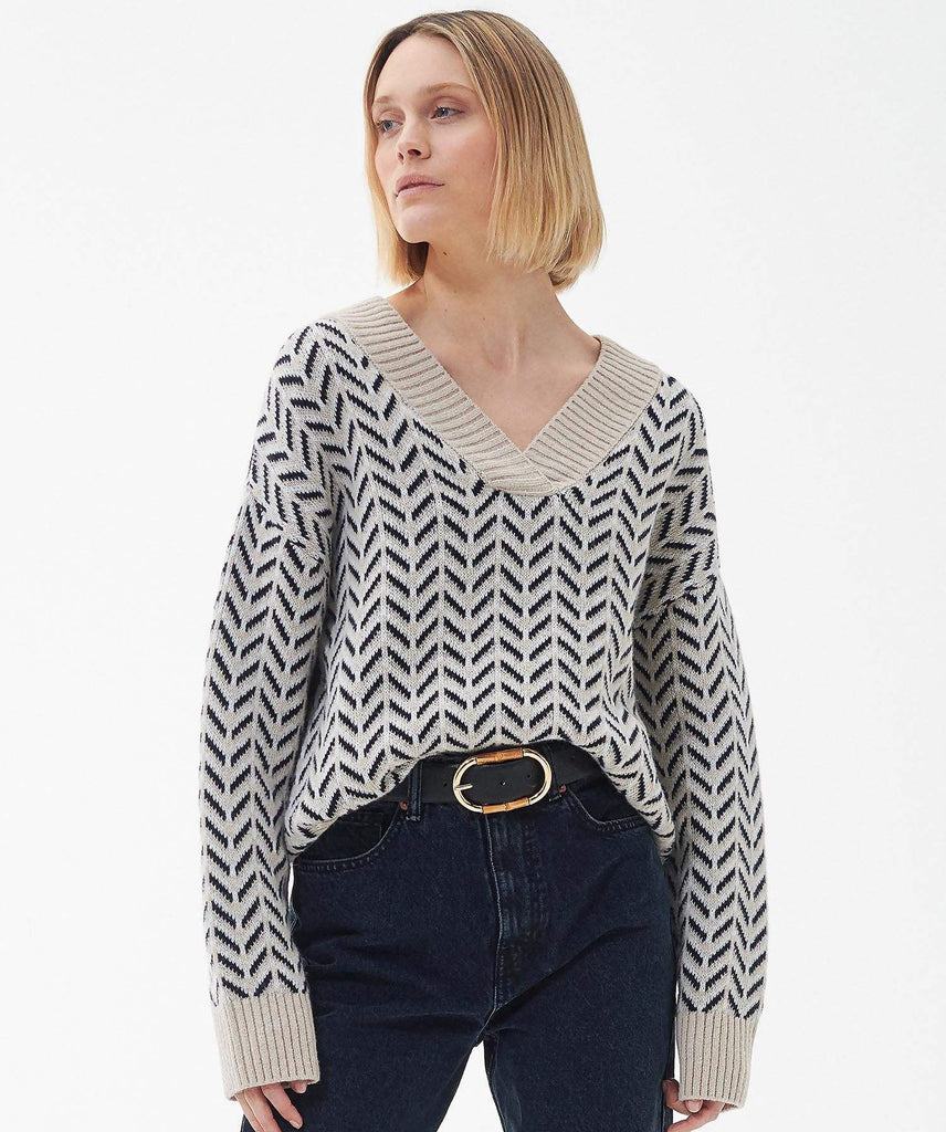 Barbour Dömupeysa - Simone Knit Multi - Bone