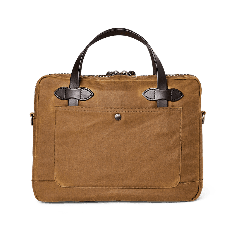 Filson Taska Tin Cloth Compact Briefcase Dark Tan Korm kur