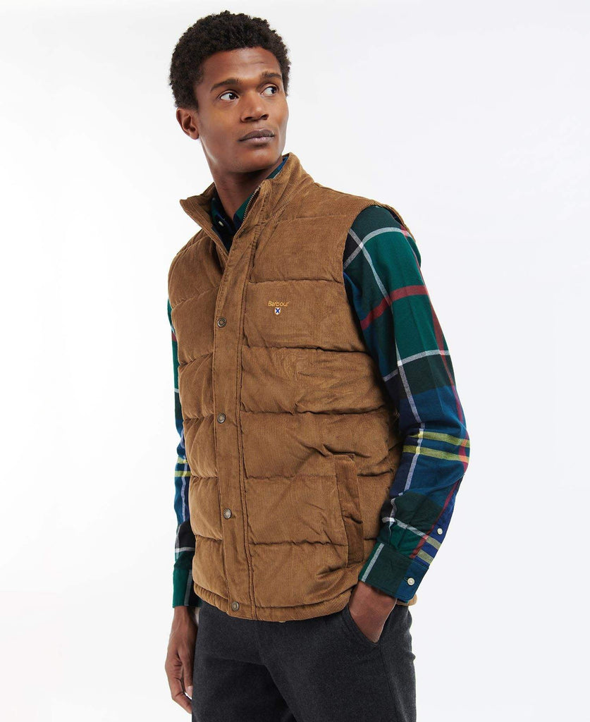 Barbour Vesti - Cord Baffle Gilet - Beige