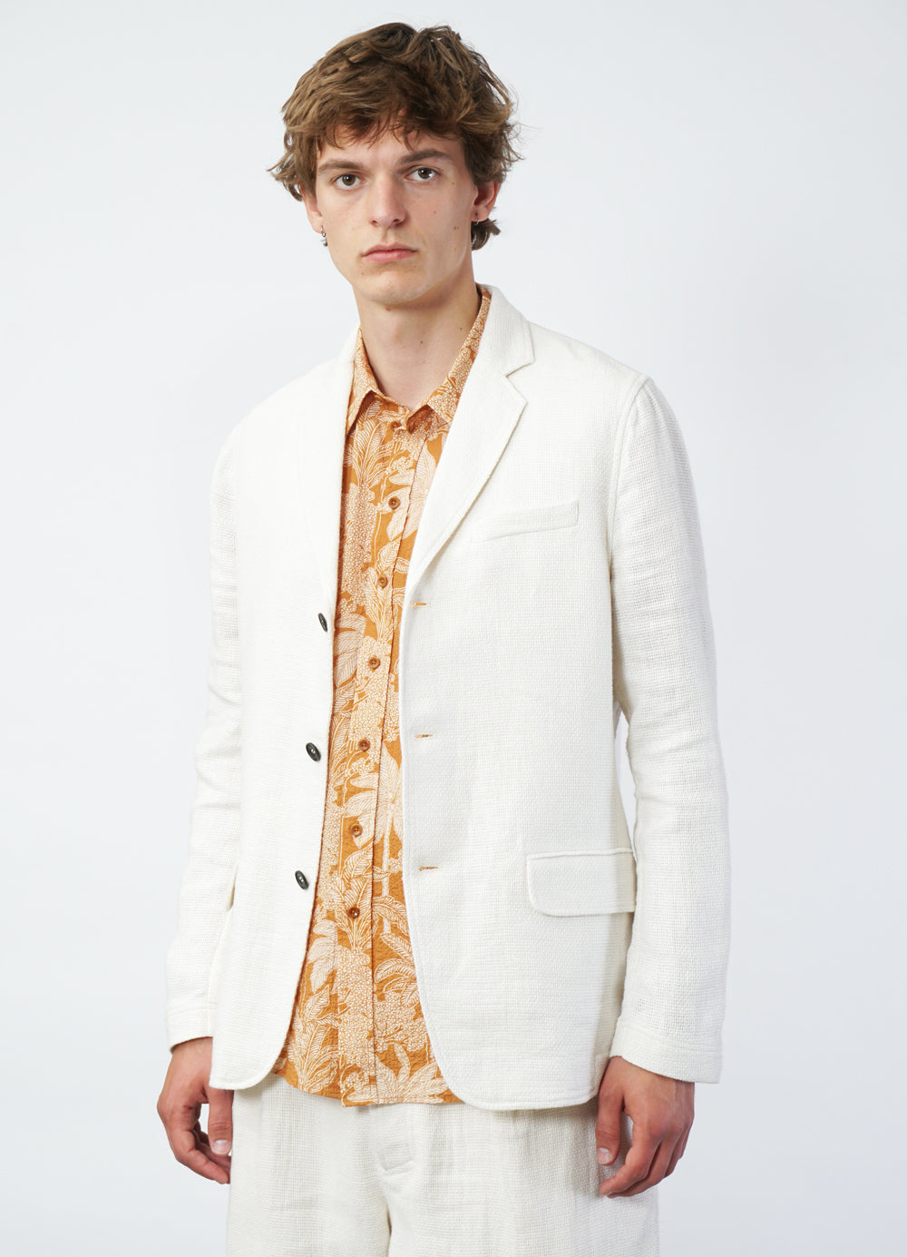 Charlie Three Button Blazer Off White