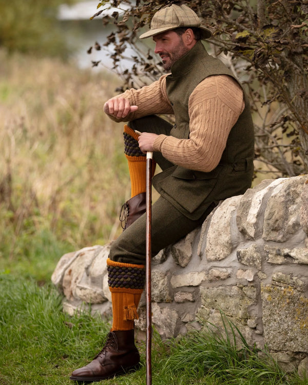 House of Cheviot Hnésokkar Angus Ochre