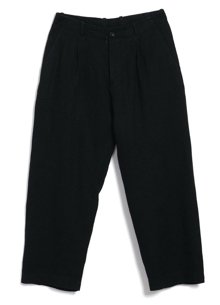 Bobby Wide Pleated Trouser Black