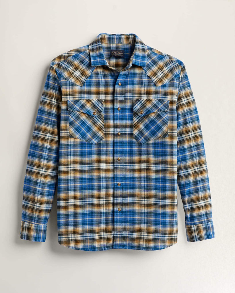 Pendleton Skyrta - Wyatt - Blue/Tan/Bronze Plaid