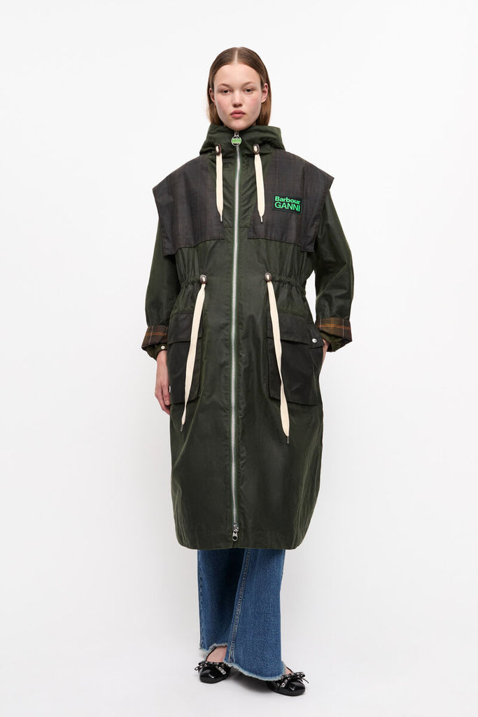 Barbour x Ganni Úlpa Wax Parka