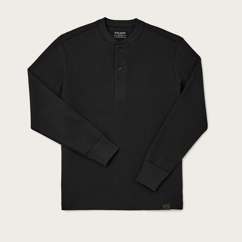 Filson Waffle Knit Henley Svartur
