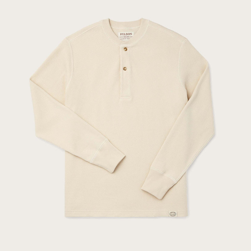 Filson Waffle Knit Henley HvÃ­tur