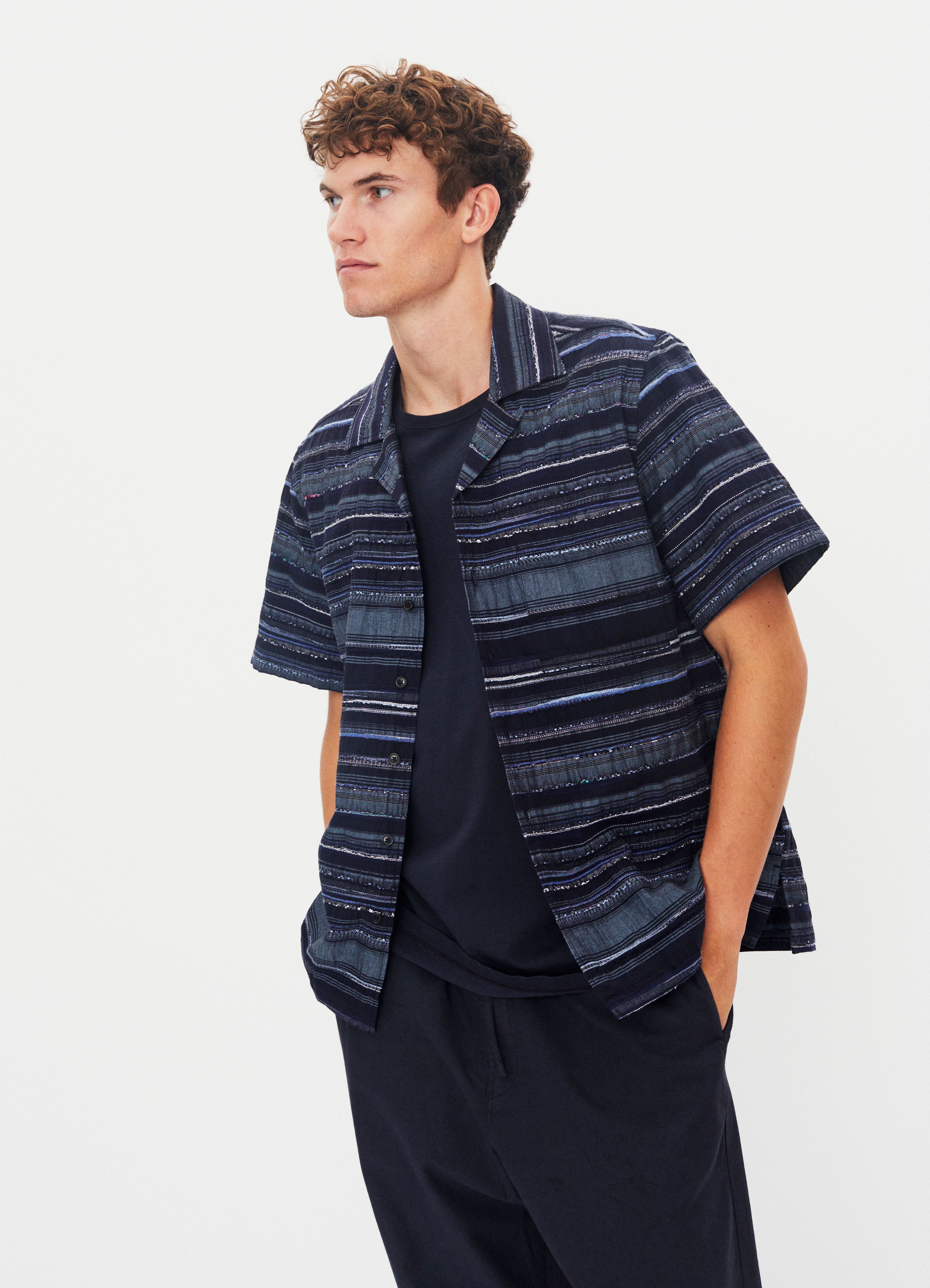Hansen Short Sleeve Shirt Multiple Blue