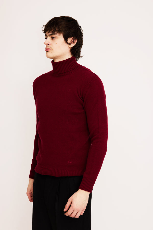 K&S Kasmír - Rúllukragapeysa Vínrauð