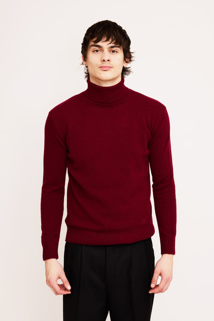 K&S Kasmír - Rúllukragapeysa Vínrauð