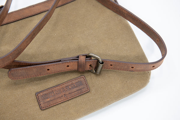 K&S Handtaska Vaxaður strigi - Waxed Canvas Beige - Handtaska