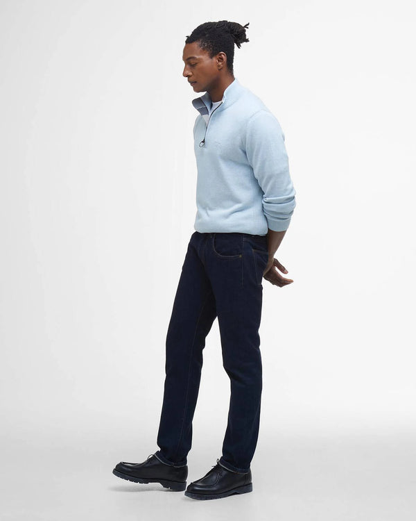 Barbour Cotton Half Zip Peysa Ocean Sky