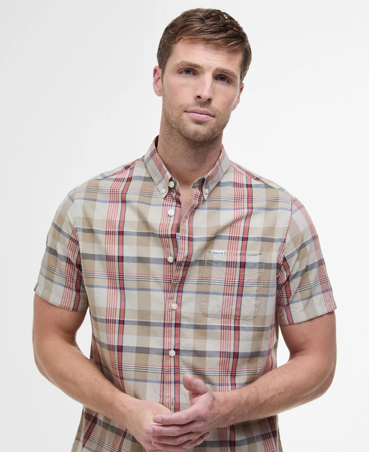 Barbour Stuttermaskyrta Hillway Madras