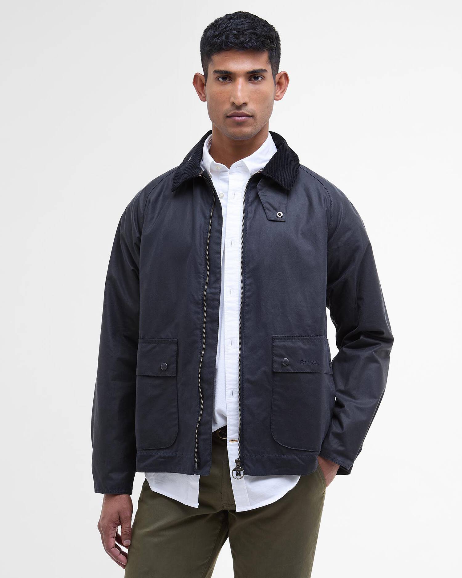 Barbour vaxjakki Short Bedale Navy - Kormákur & Skjöldur
