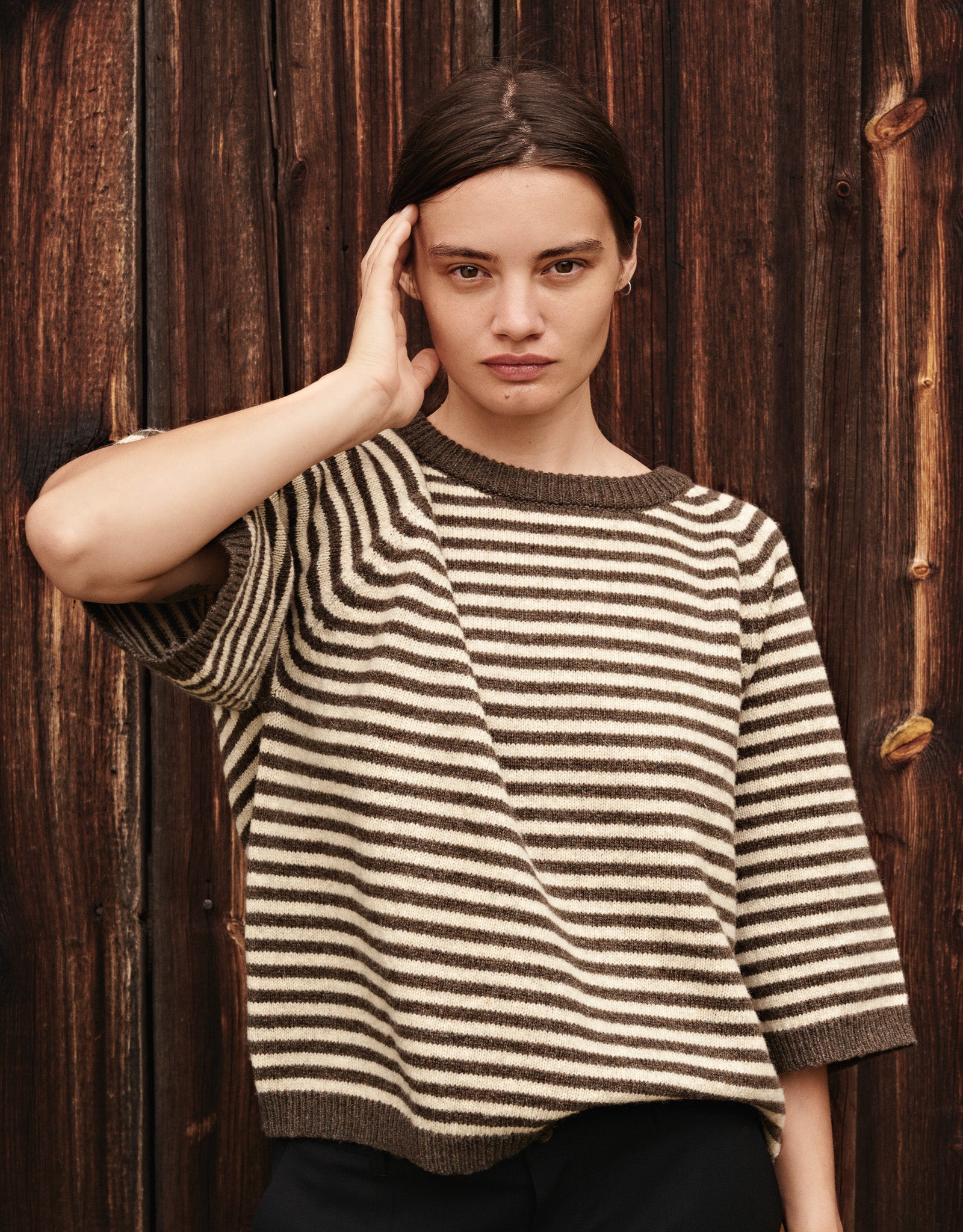 Nygardsanna Short Sleeve Sweater Brown