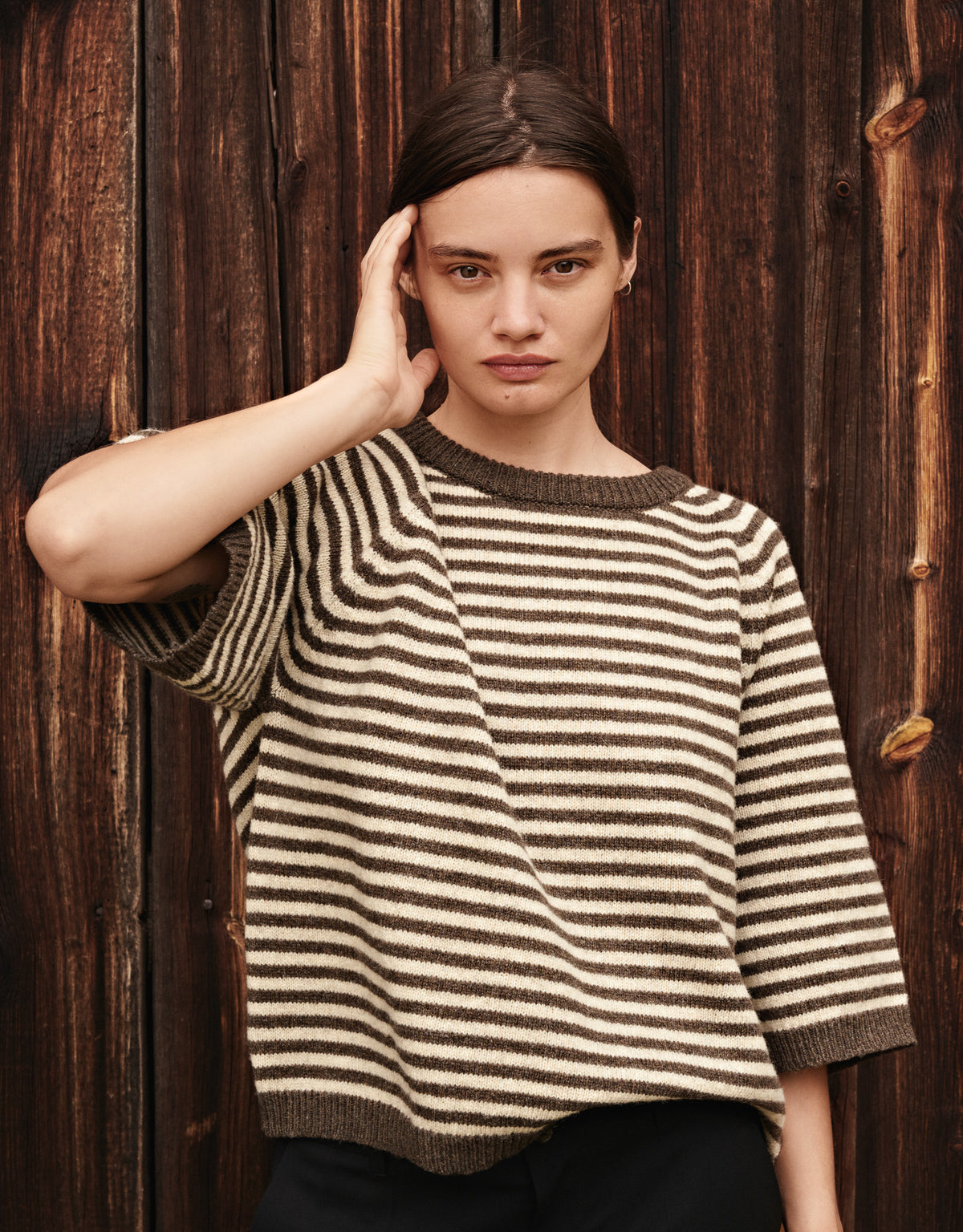 Nygardsanna Short Sleeve Sweater Brown