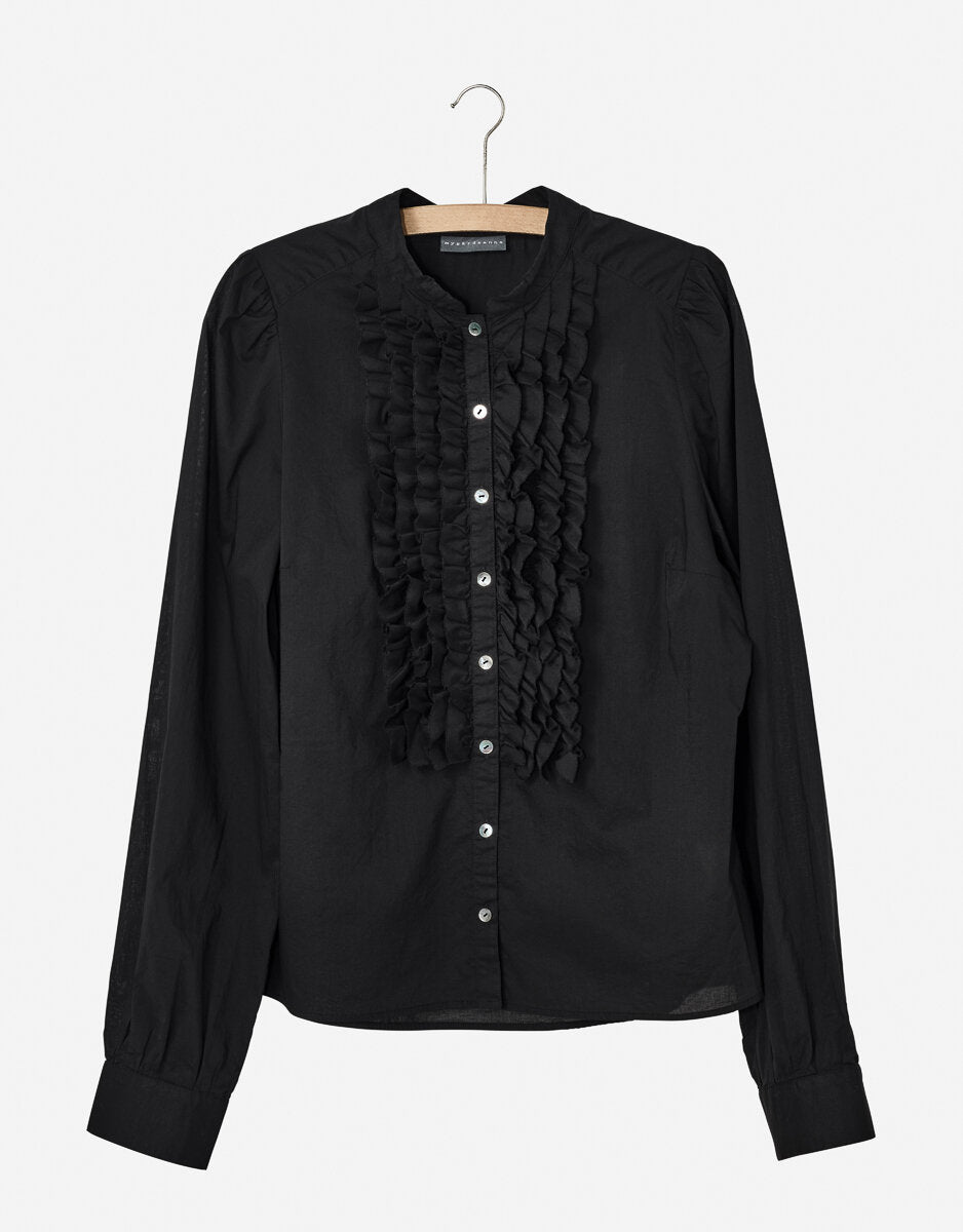 Nygardsanna Ruffle  Blouse Black