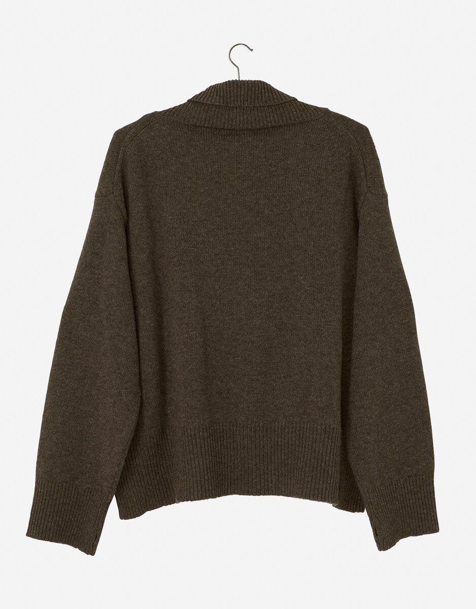 Nygardsanna Shawl Collar Sweater - Taupe