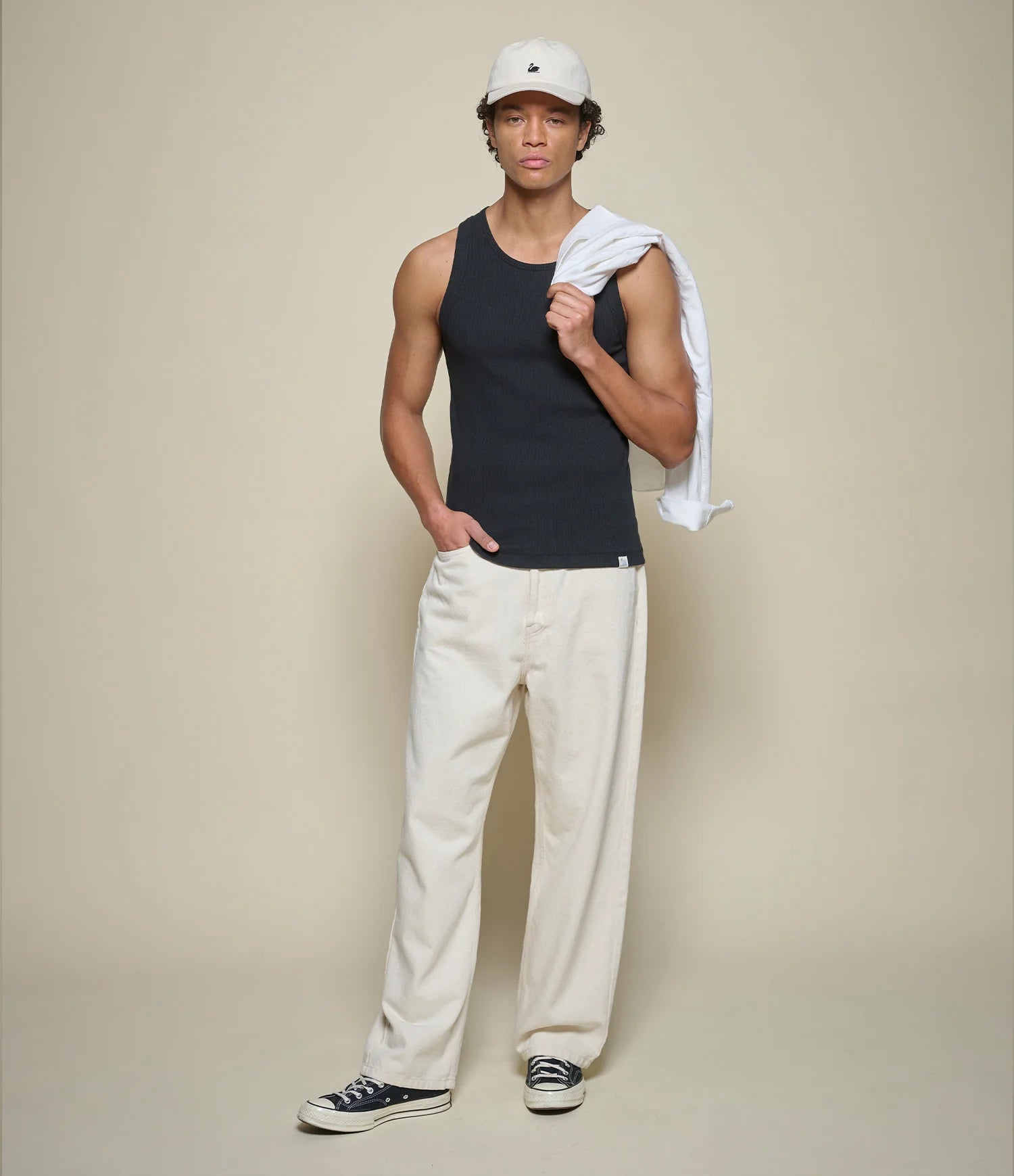 Merz B. Schwanen Cotton Tank Top Black
