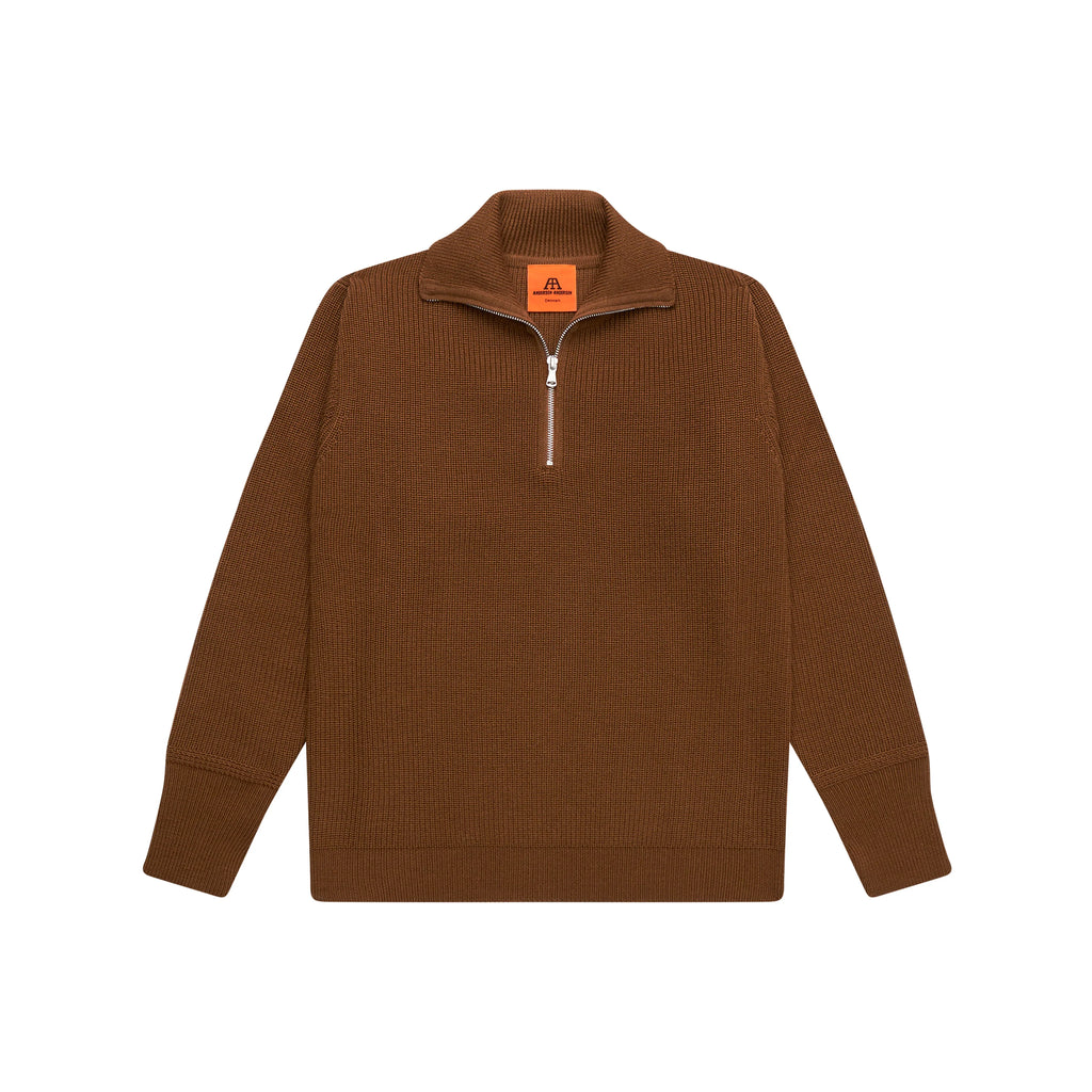 Andersen-Andersen Peysa Half Zip Tobacco