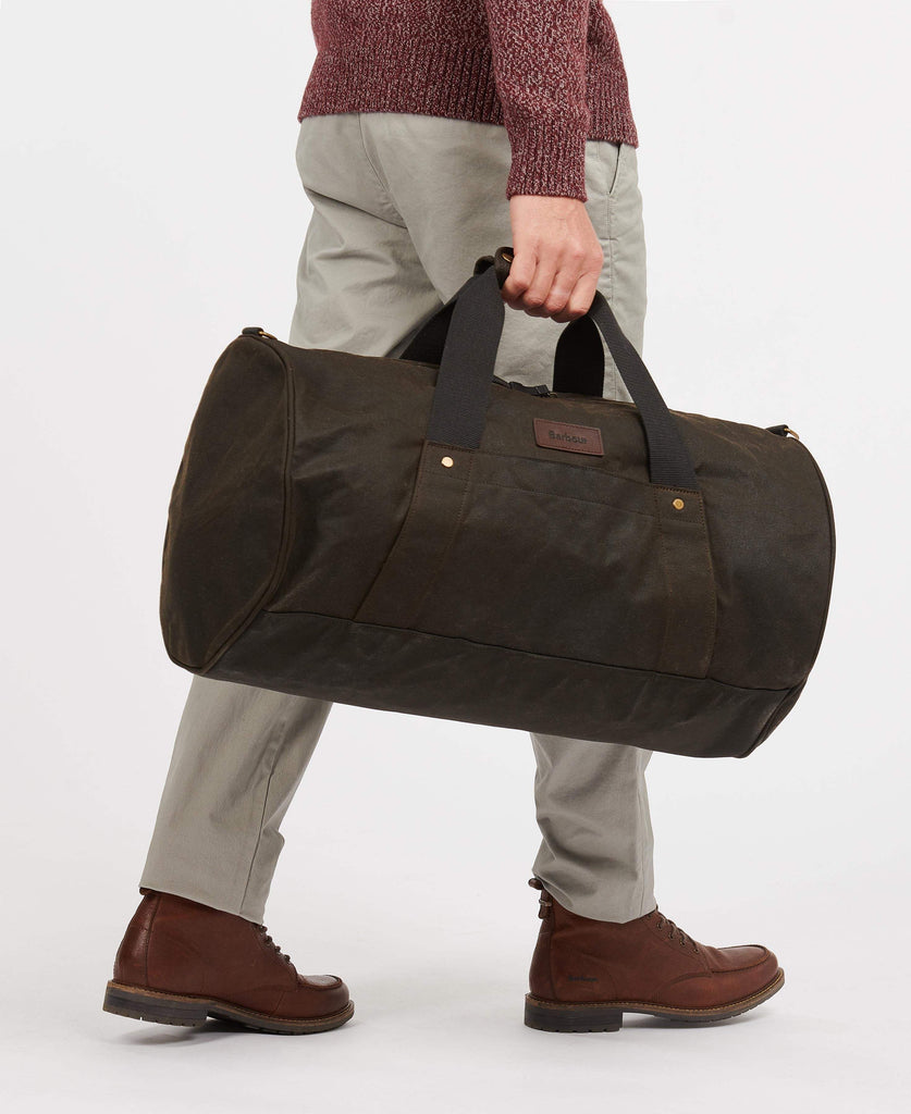 Barbour Taska Explorer Wax Duffle Bag Olive Kormakur Skjoldur