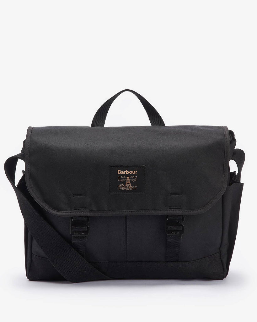 Barbour Field Wax Messenger Bag Black