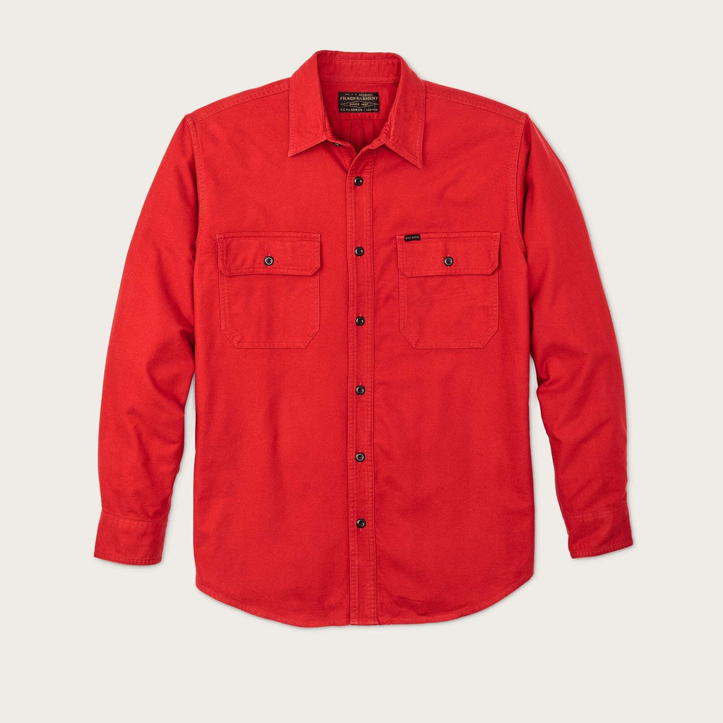 thumbnail image 2 of Filson Men's Scout Shirt Flannel Check 20049628 Green Red Black Dark Olive Button-Up 2 of 6