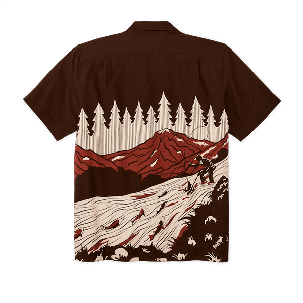 Filson Skyrta - Rustic Short Sleeve Camp Shirt - Brown/Trout