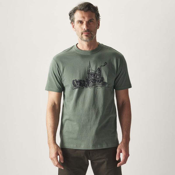 Filson Stuttremabolur Pioneer Graphic T-shirt - Smoke Green/ Towboat