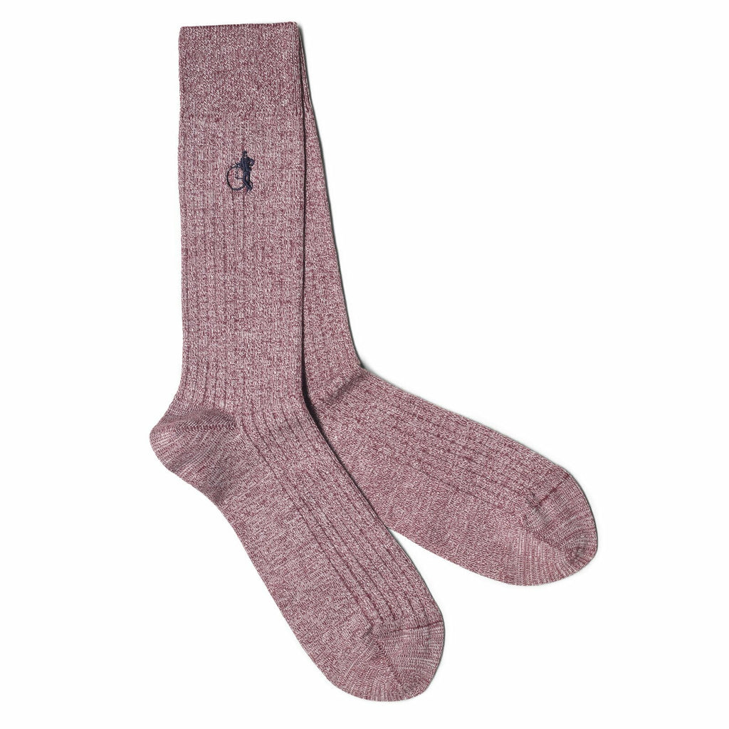 London Sock Marl Burgundy