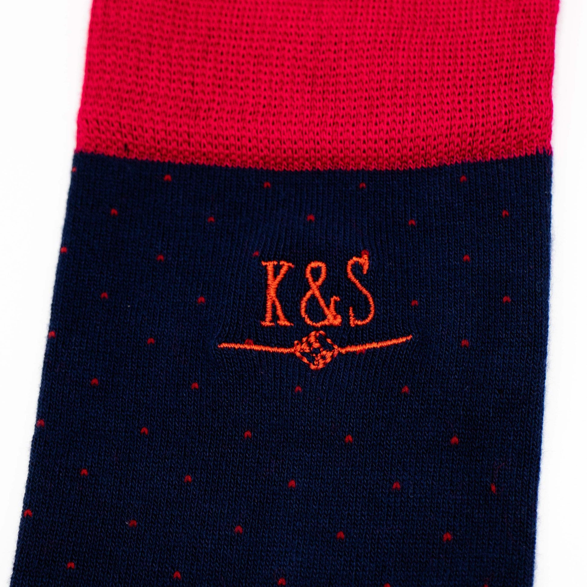 K&S Bambus Sokkar - Navy m. rauðum doppum - Kormákur & Skjöldur