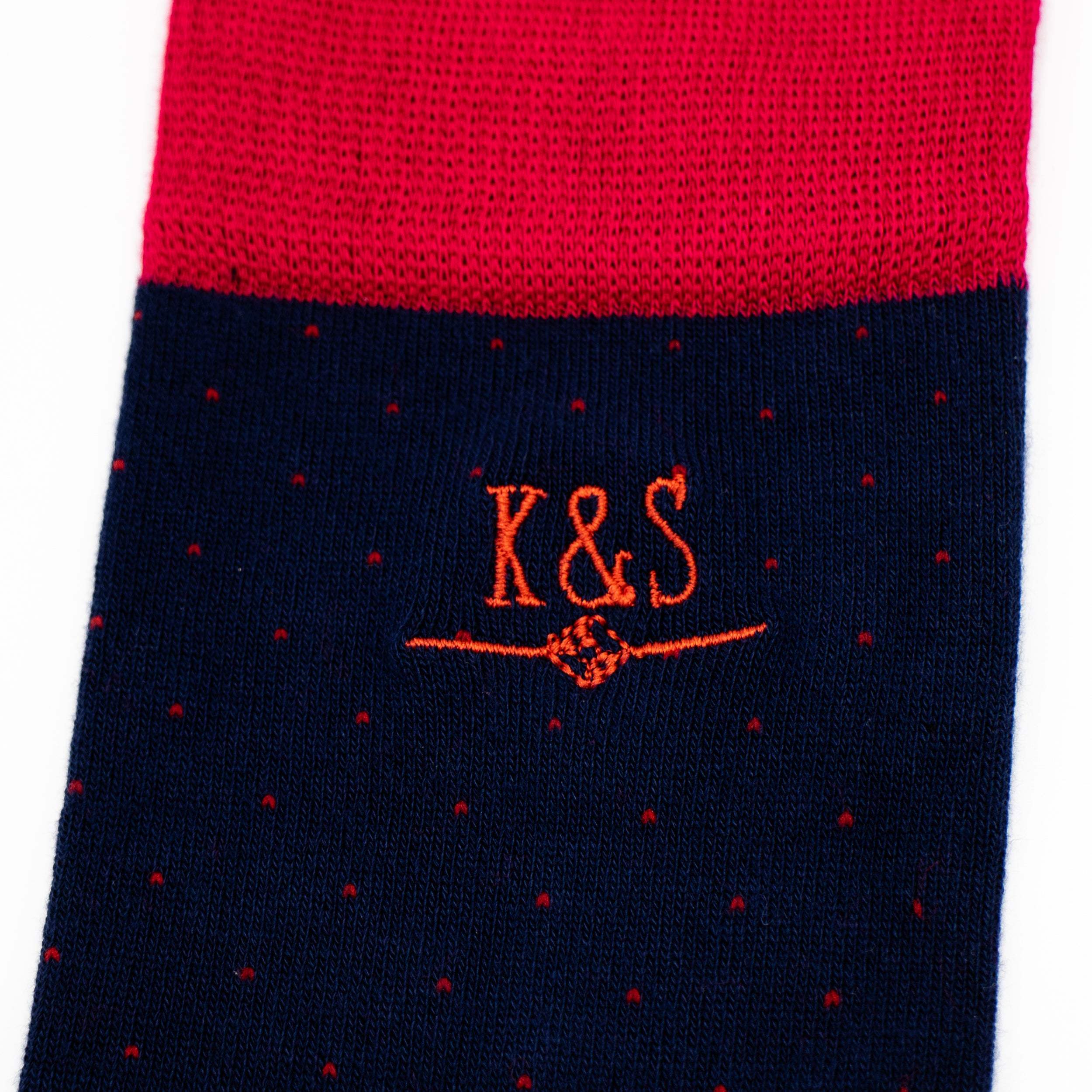 K&S Bambus Sokkar - Navy m. rauðum doppum - Kormákur & Skjöldur