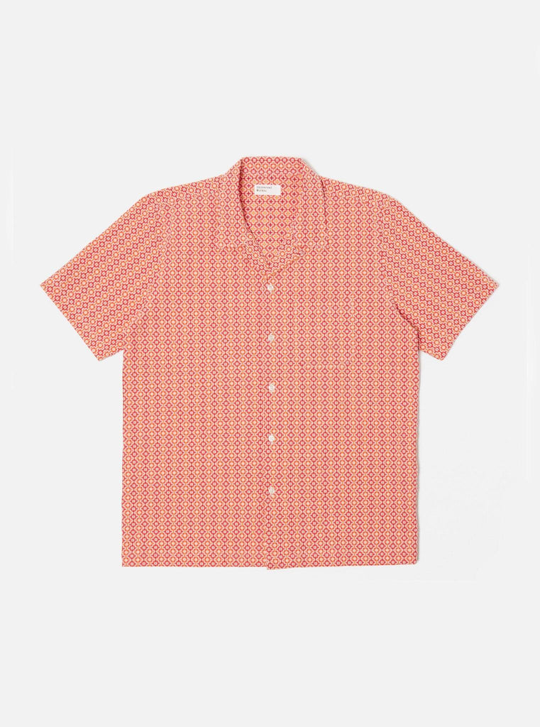 Universal Works Stuttermaskyrta Road Shirt - Orange Summer