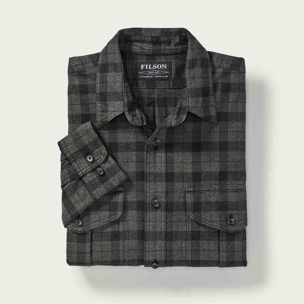 Filson Skyrta - Alaskan Guide Shirt - Heather Grey/Black - Kormákur & Skjöldur