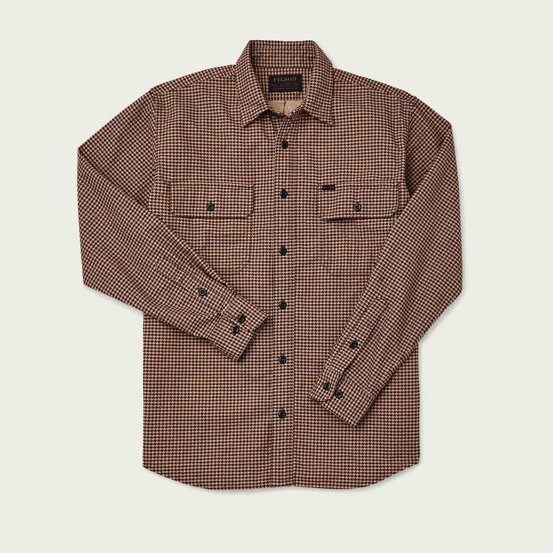 Filson Skyrta - Field Flannel Shirt - Tan Dogstooth Print