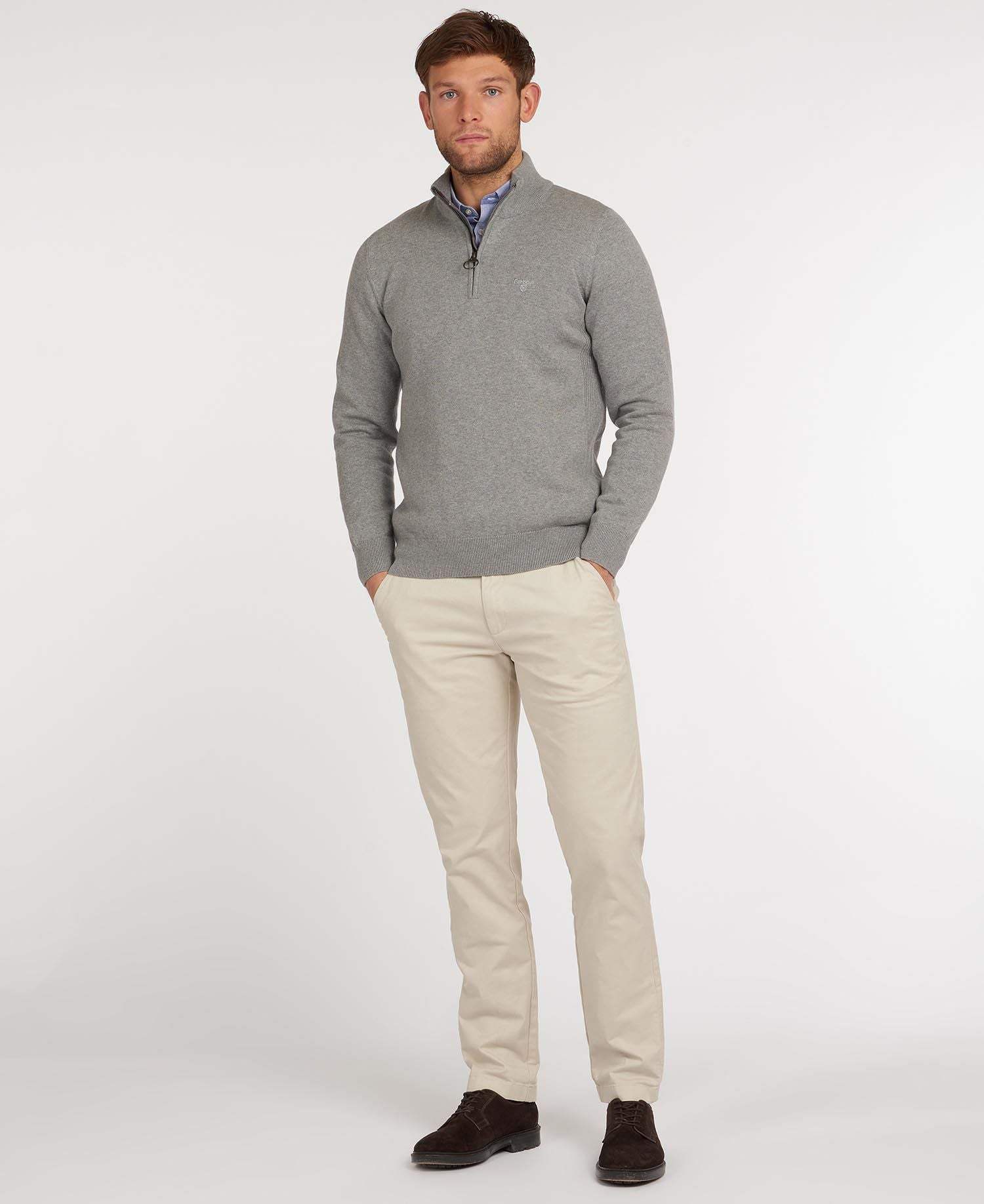 Barbour Peysa - Cotton Half Zip - Grey Marl - Kormákur & Skjöldur