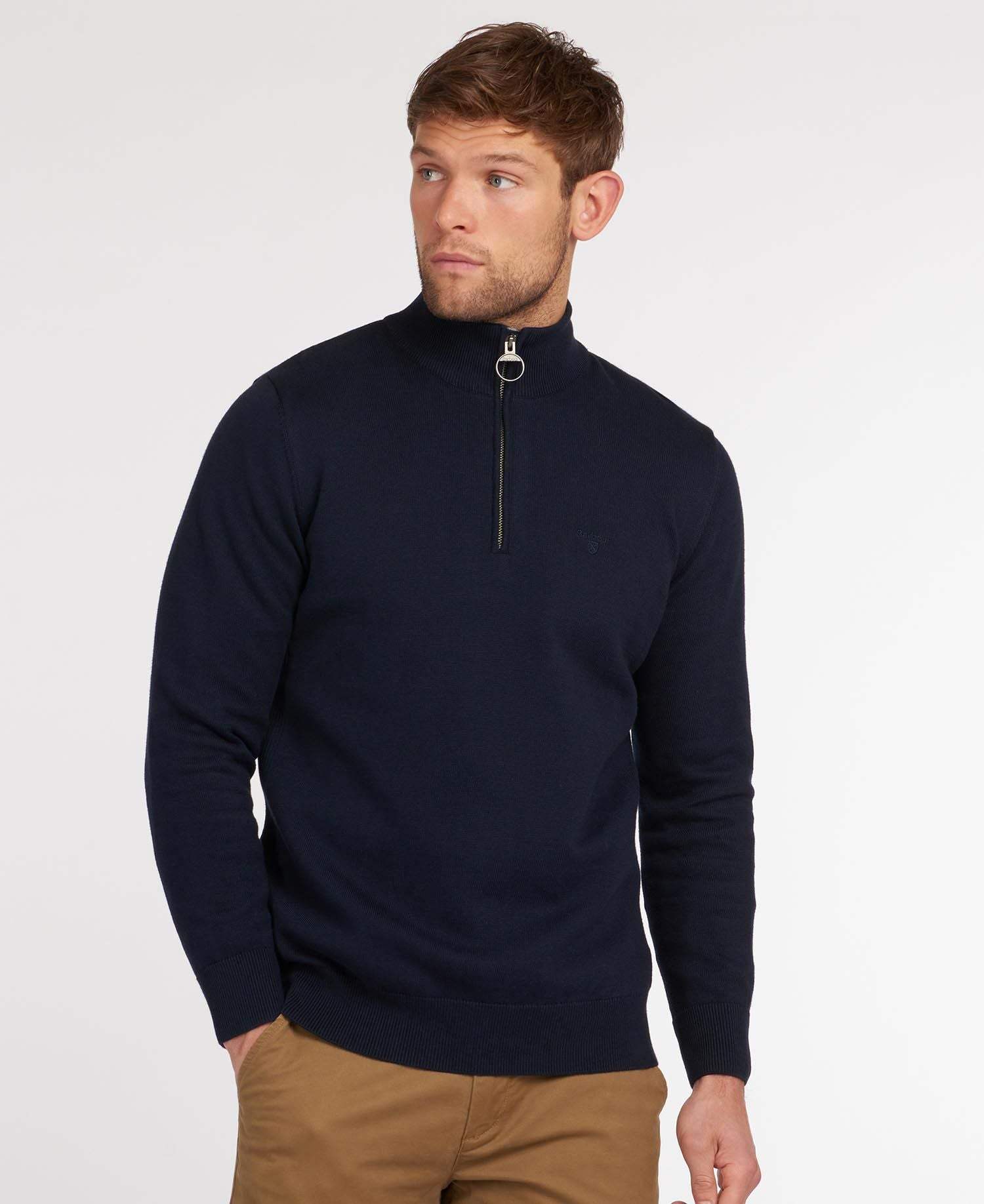 Barbour Peysa - Cotton Half Zip - Navy - Kormákur & Skjöldur