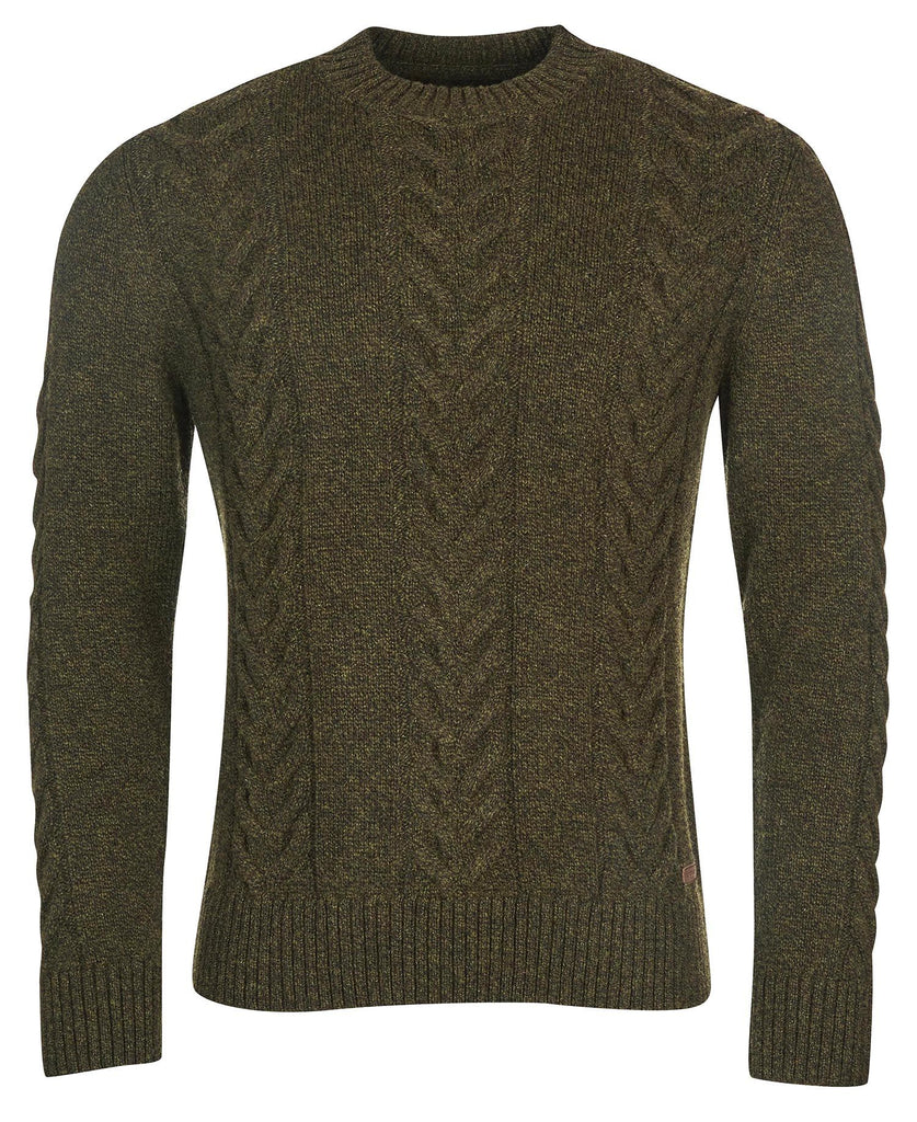 Barbour Peysa - Essential Cable Knit - Olive Marl