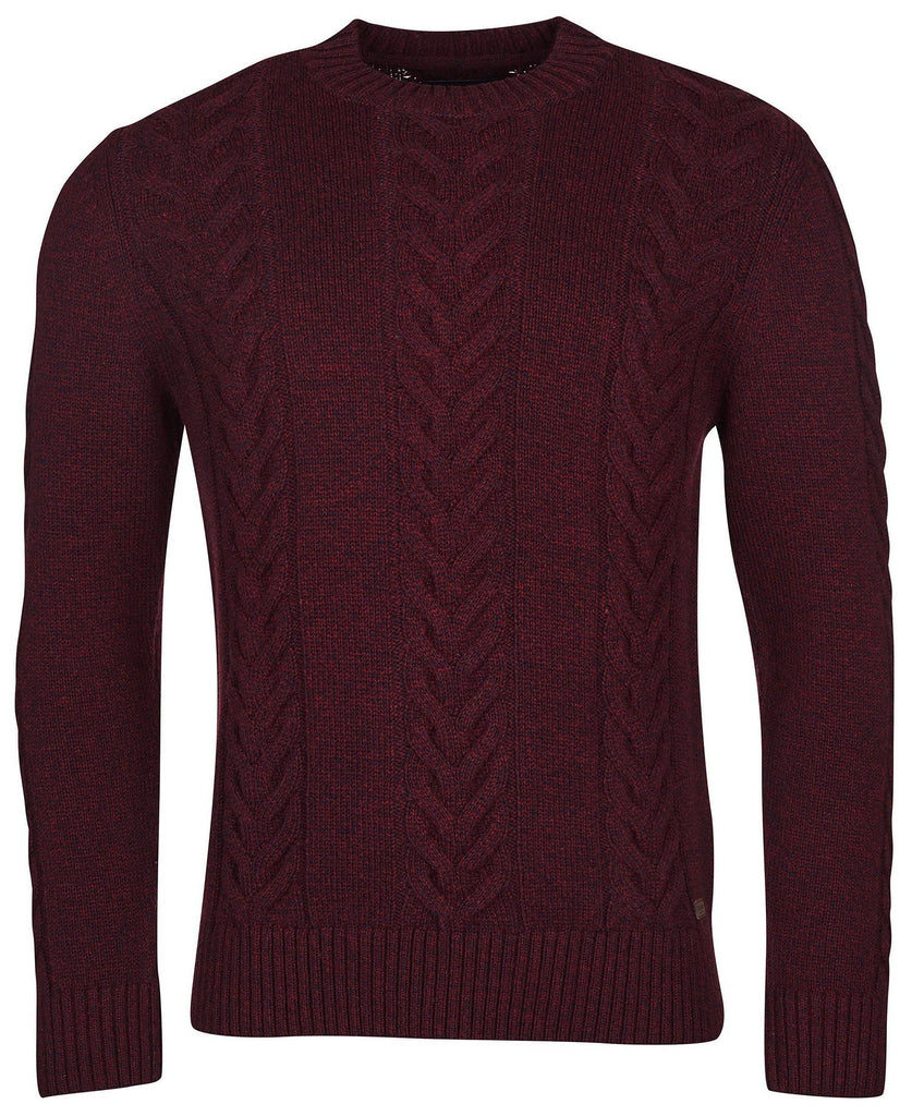 Barbour Peysa - Essential Pullover Cable - Ruby Marl