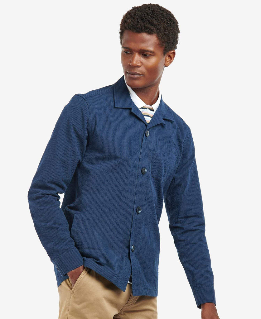 Barbour navy overshirt sale