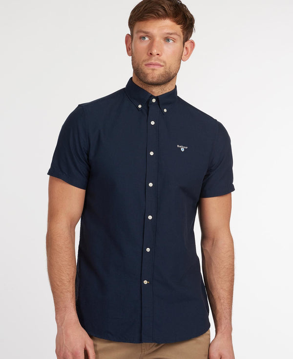 Barbour Stuttermaskyrta - Oxford 3 Tailored Fit - Navy