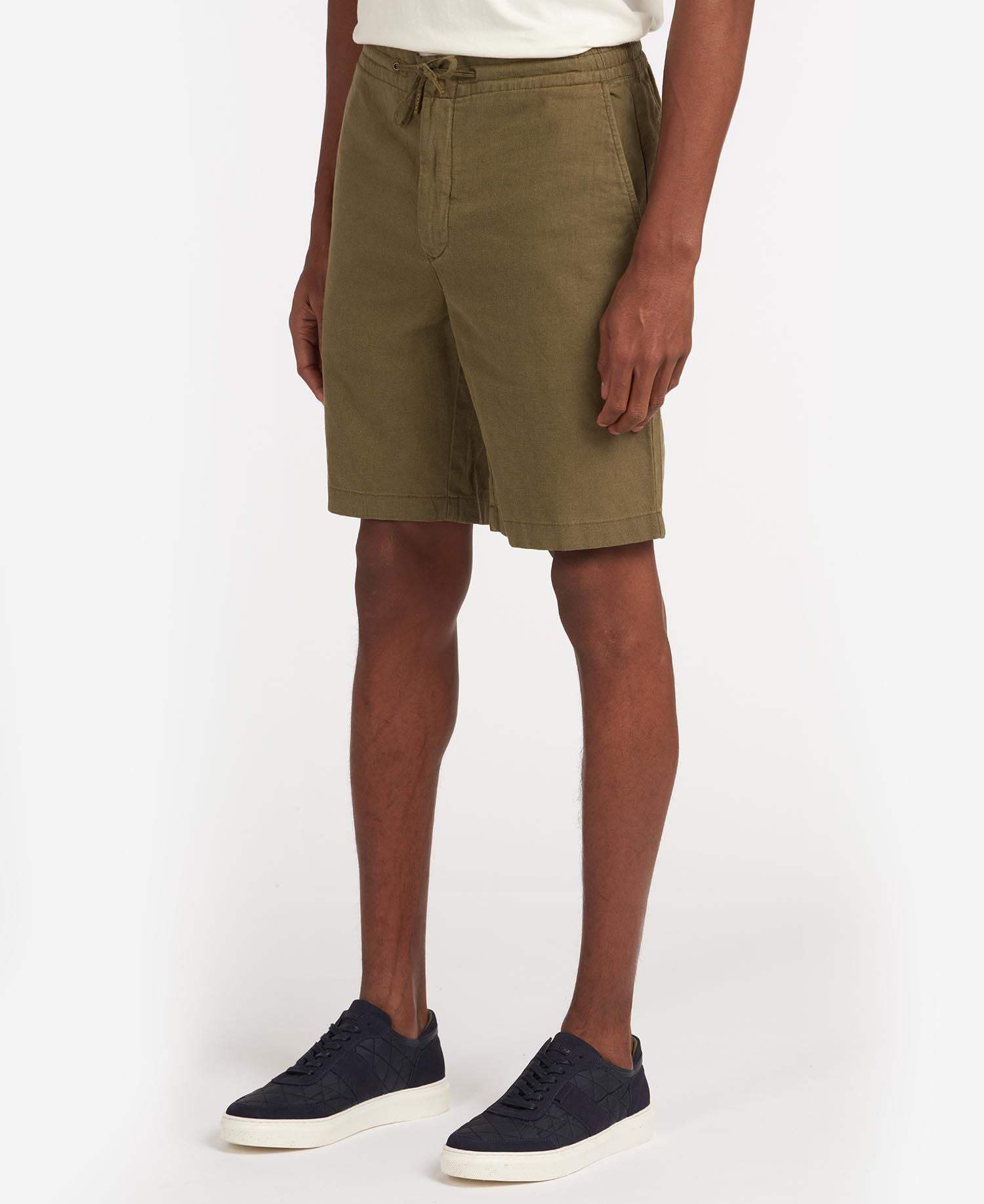 Barbour Stuttbuxur - Linen Short - Military Green - Kormákur & Skjöldur