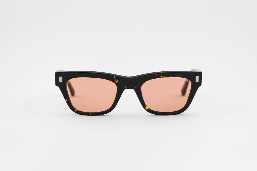 Monokel Eyewear Sólgleraugu - Aki Brown Tortoise - Orange Solid Lens
