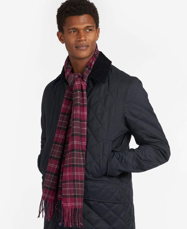 Barbour Trefill - Tartan Lambswool Scarf - Winter Red