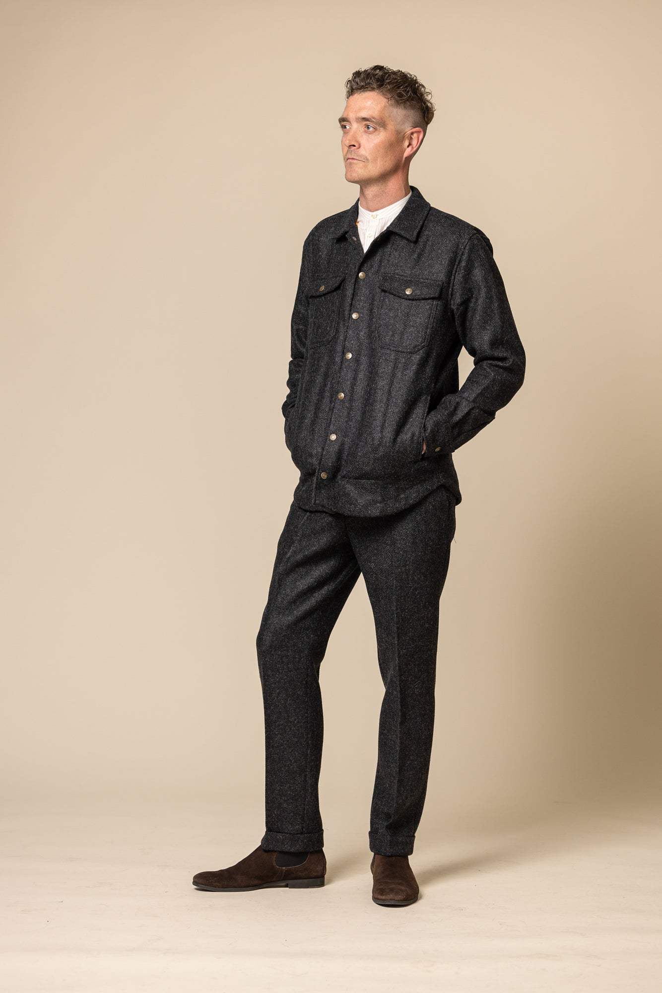 K&S Icelandic Tweed Yfirskyrta - Fjárhirðirinn - Svarti Sauðurinn - Kormákur & Skjöldur