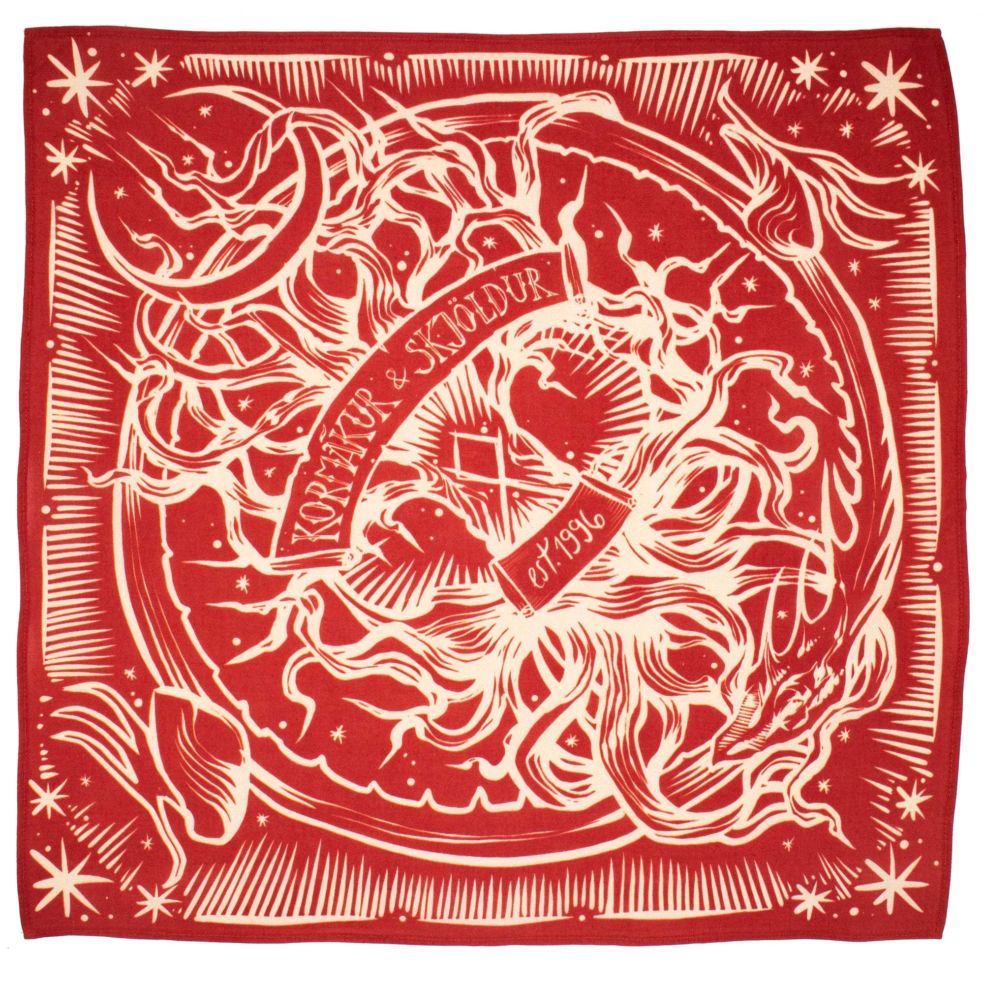 K&S Hálsklútur - Tré Bandana - Rauður - Kormákur & Skjöldur