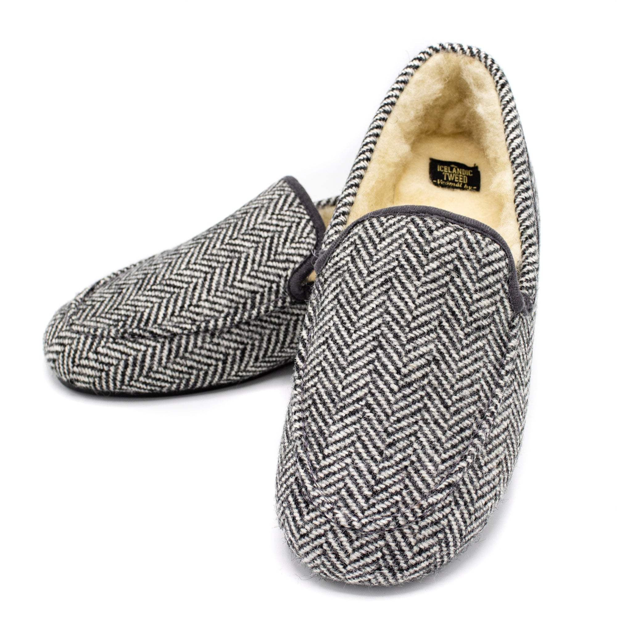 K&S Icelandic Tweed - Inniskór - Grár Fiskibeina - Kormákur & Skjöldur